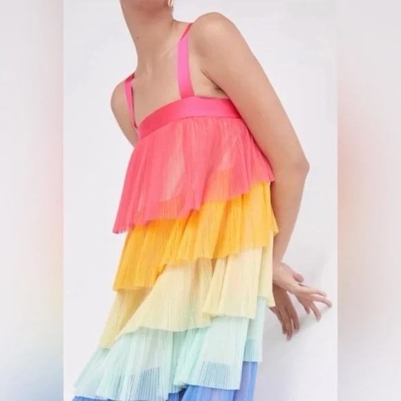 Hutch Rainbow Tiered Tulle Dress M - Picture 15 of 15